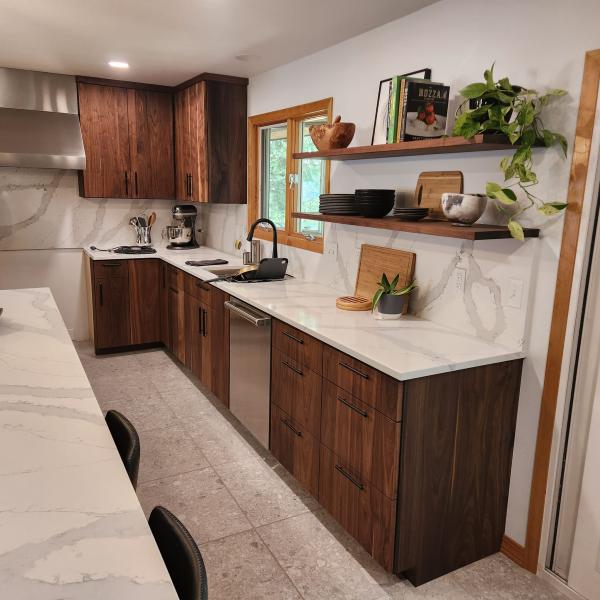 Solid Walnut Kitchen Cabinets